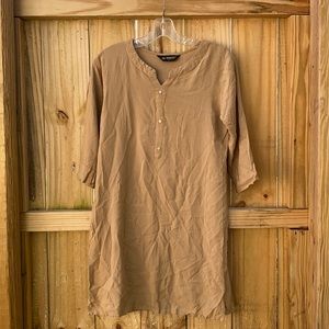 Manini Kurta / tunic in neutral tan, size L